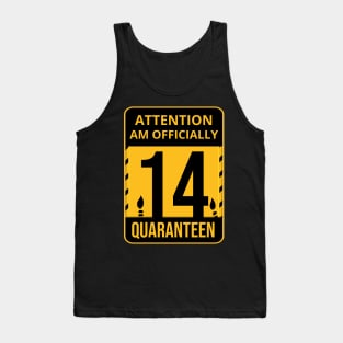 14th Birthday Officially a Quaranteen 14 Years Old Tank Top